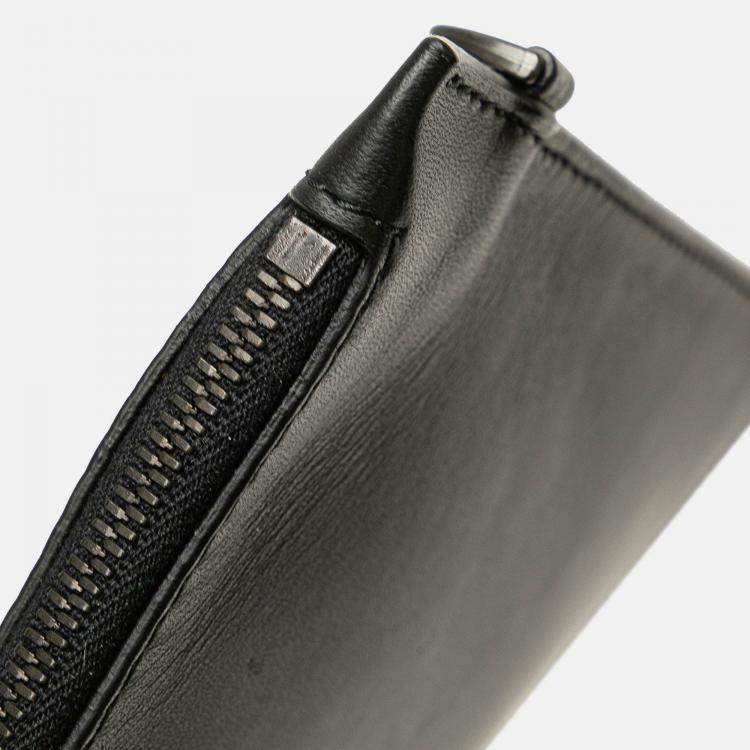 Pre Owned Bottega Veneta Black Medium Lambskin Intreccio Cabat Tote
