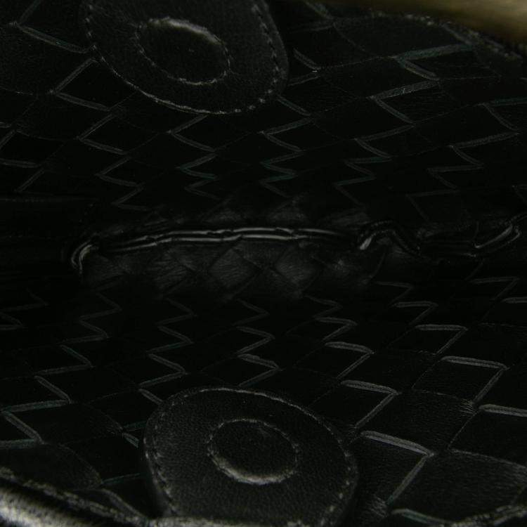Pre Owned Bottega Veneta Black Baby Lambskin Intrecciato Sardine