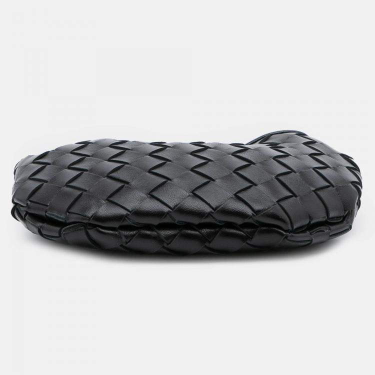 Pre Owned Bottega Veneta Black Baby Lambskin Intrecciato Sardine