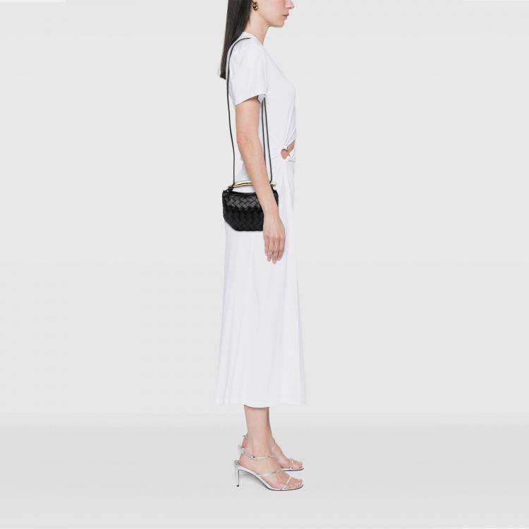 Pre Owned Bottega Veneta Black Baby Lambskin Intrecciato Sardine