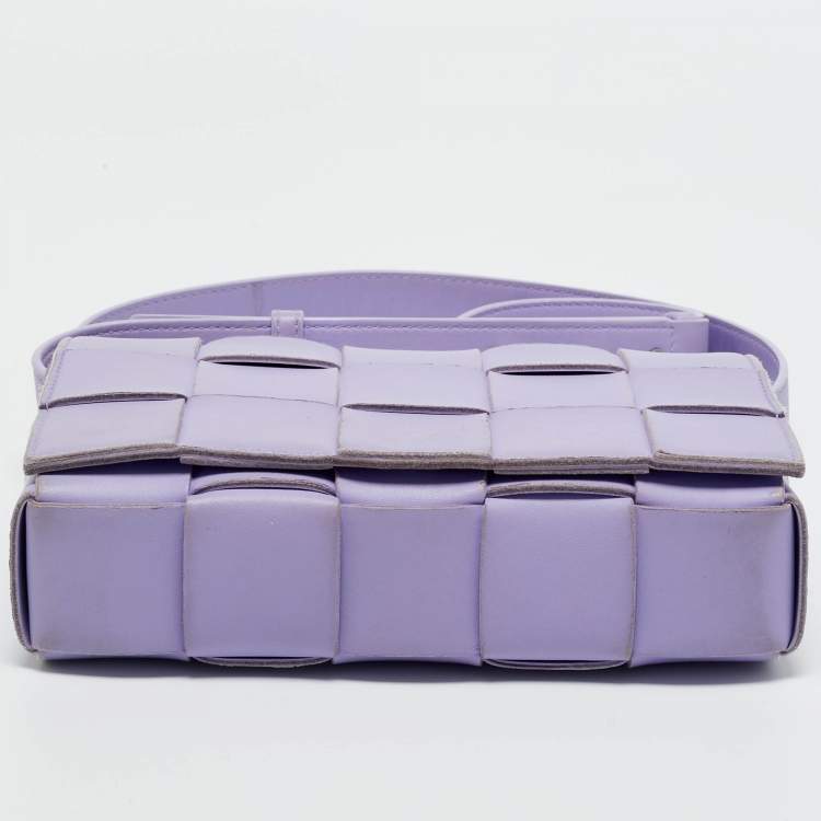 Pre Owned Bottega Veneta Lilac Intrecciato Leather Cassette Shoulder Bag