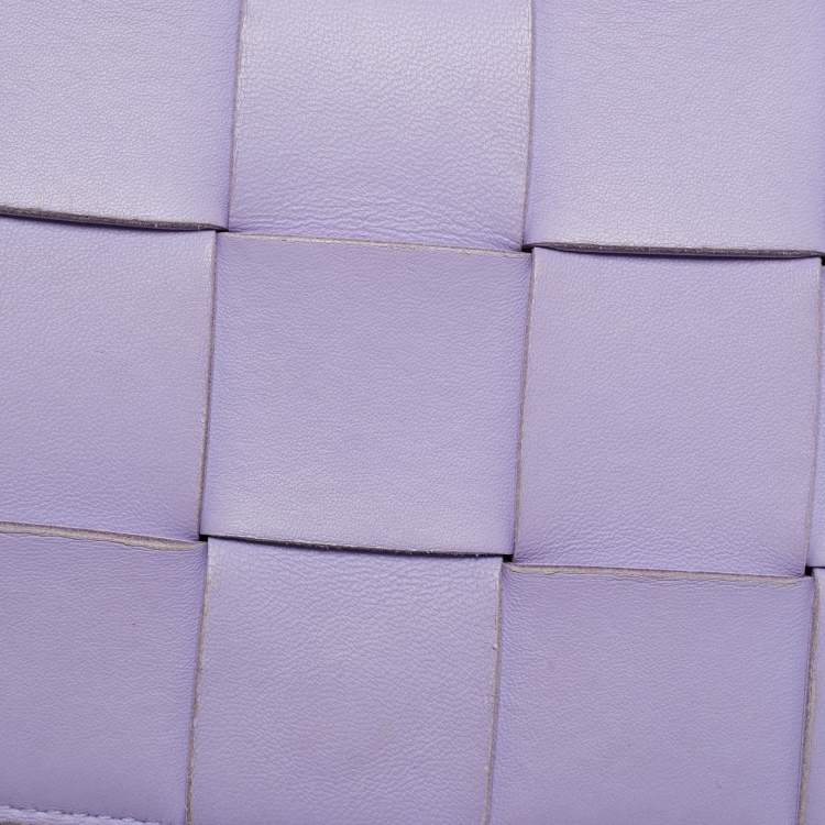 Pre Owned Bottega Veneta Lilac Intrecciato Leather Cassette Shoulder Bag