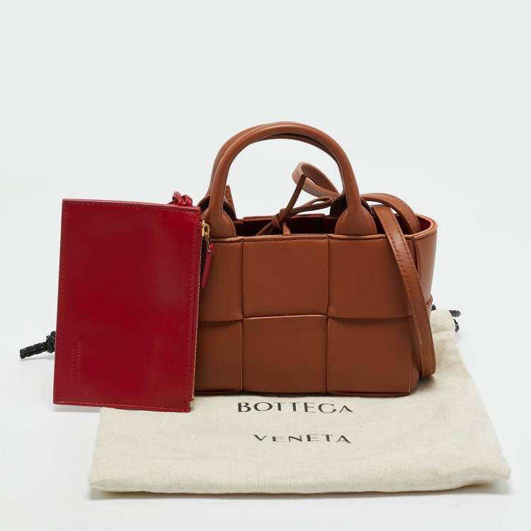 Pre Owned Bottega Veneta Brown Intrecciato Leather Candy Arco Tote