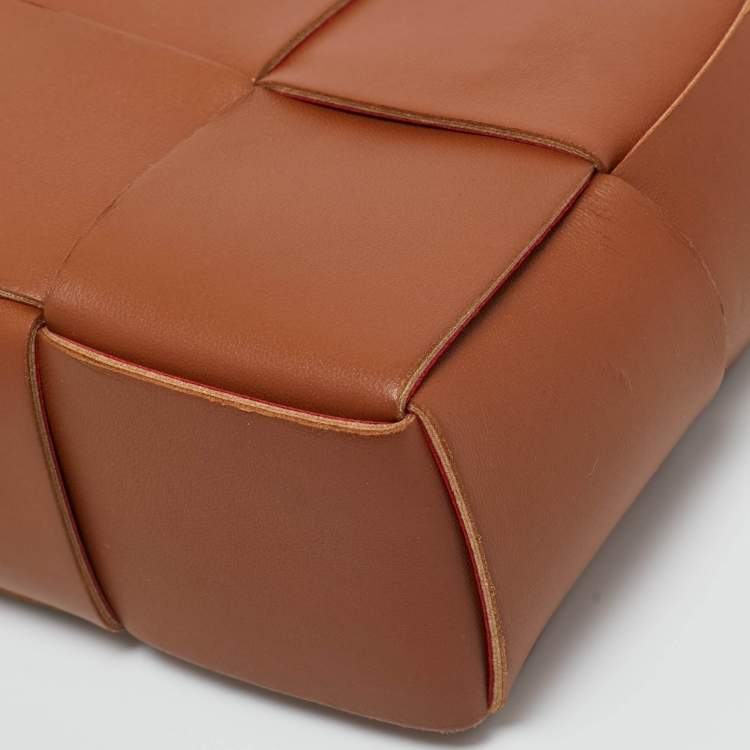 Pre Owned Bottega Veneta Brown Intrecciato Leather Candy Arco Tote