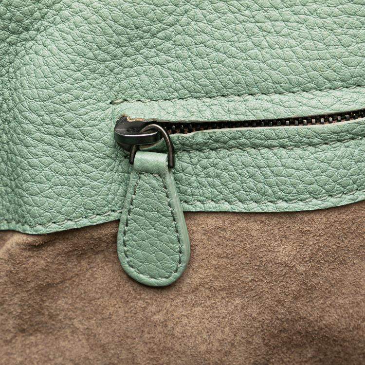 Pre Owned Bottega Veneta Green Medium Cervo Roma Tote