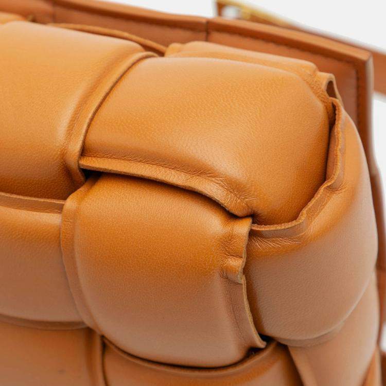 Pre Owned Bottega Veneta Brown Nappa Intrecciato Padded Cassette Crossbody