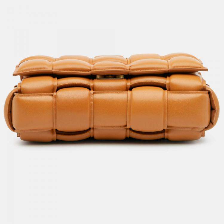 Pre Owned Bottega Veneta Brown Nappa Intrecciato Padded Cassette Crossbody