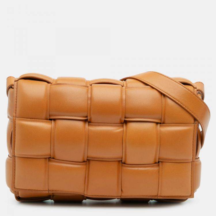 Pre Owned Bottega Veneta Brown Nappa Intrecciato Padded Cassette Crossbody