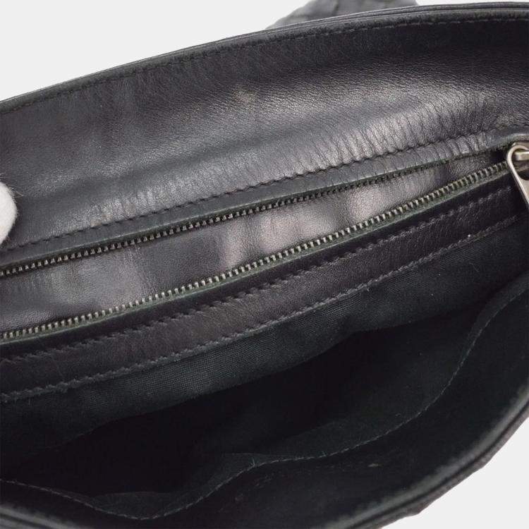 Pre Owned Bottega Veneta Black Intrecciato Shoulder Bag