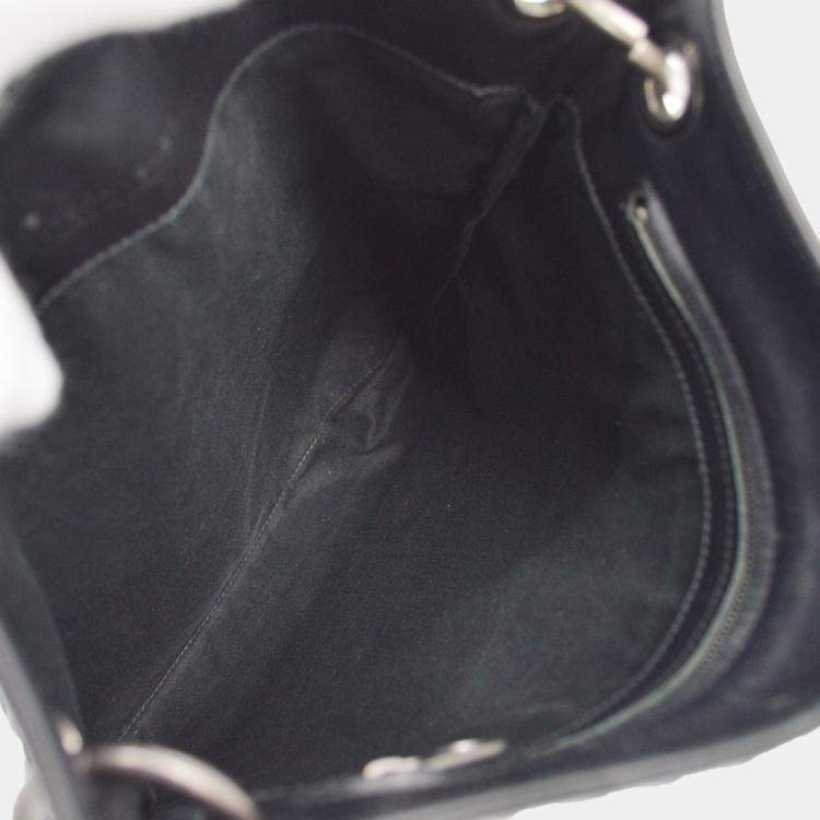 Pre Owned Bottega Veneta Black Intrecciato Shoulder Bag