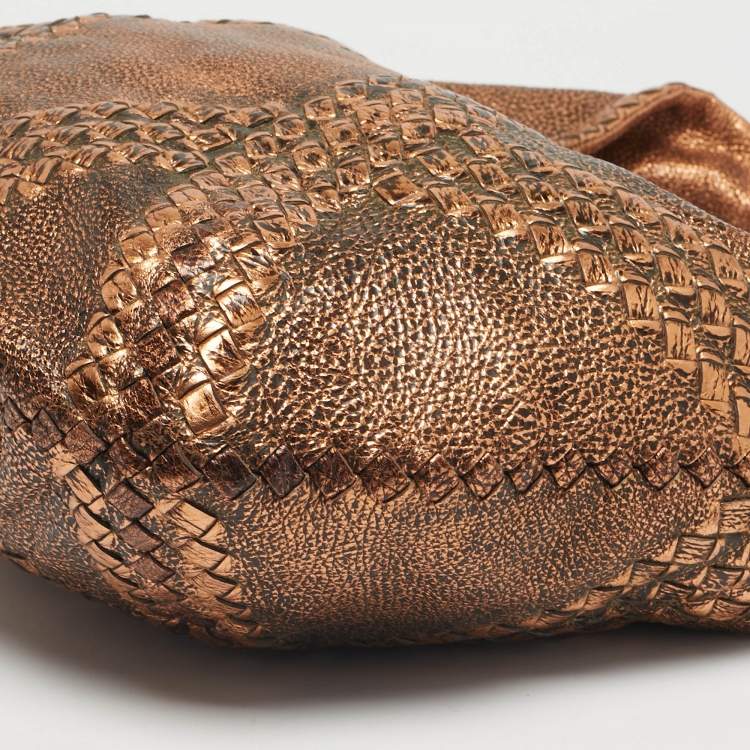 Pre Owned Bottega Veneta Metallic Copper Leather Cervo Hobo
