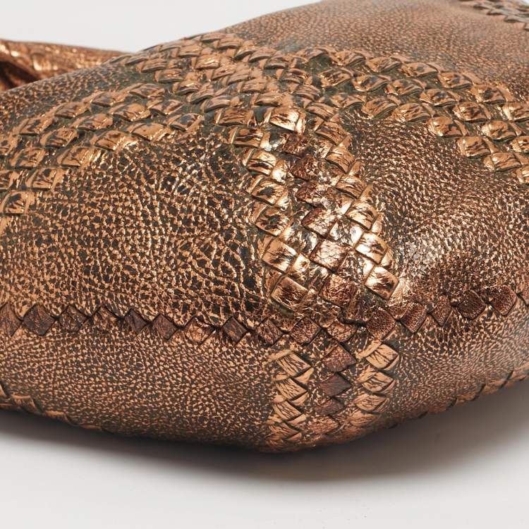 Pre Owned Bottega Veneta Metallic Copper Leather Cervo Hobo