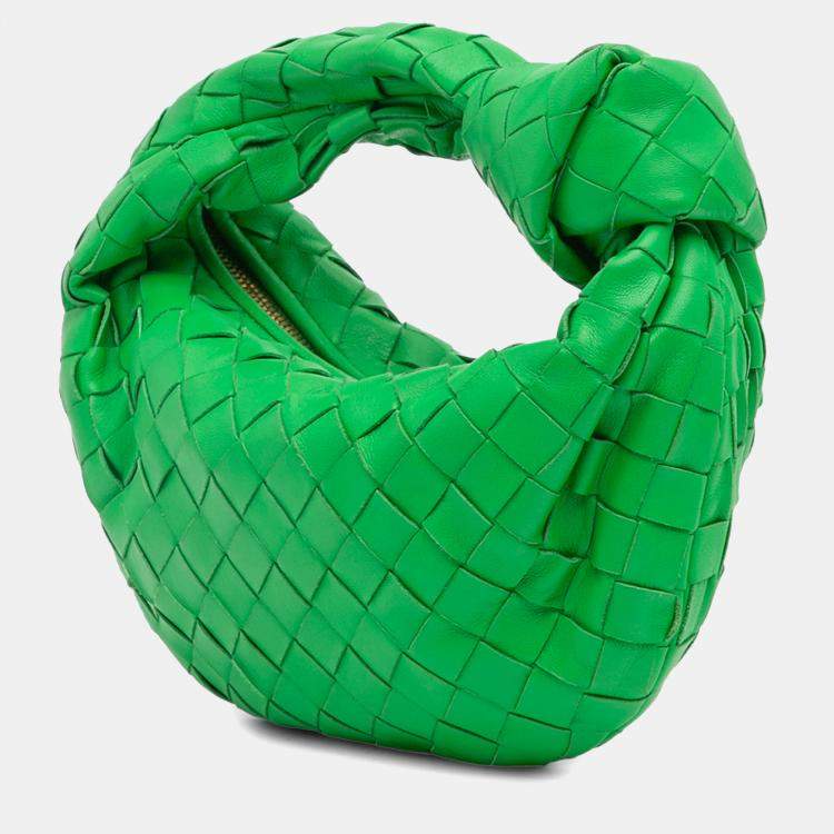 Pre Owned Bottega Veneta Green Mini Nappa Intrecciato Jodie