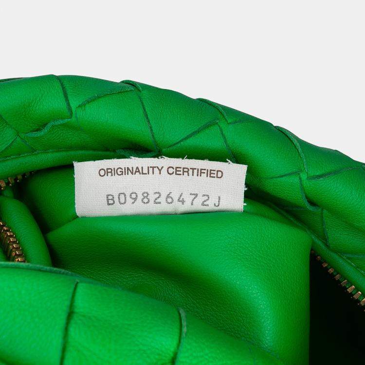 Pre Owned Bottega Veneta Green Mini Nappa Intrecciato Jodie