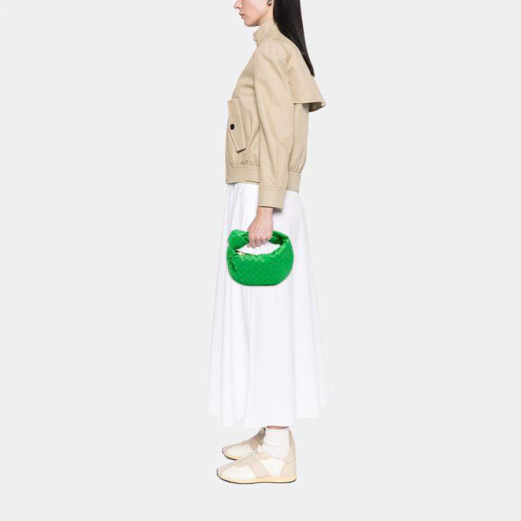 Pre Owned Bottega Veneta Green Mini Nappa Intrecciato Jodie