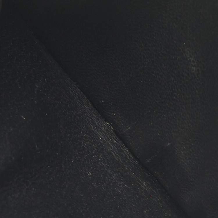 Pre Owned Bottega Veneta Dark Green Leather Zip Card Holder