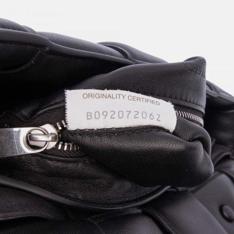 Pre Owned Bottega Veneta Black Nappa Intrecciato Padded Chain Cassette Satchel