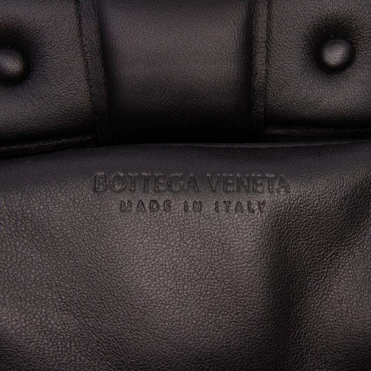 Pre Owned Bottega Veneta Black Nappa Intrecciato Padded Chain Cassette Satchel