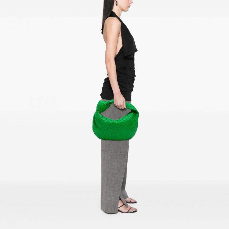 Pre Owned Bottega Veneta Green Teen Nappa Intrecciato Jodie