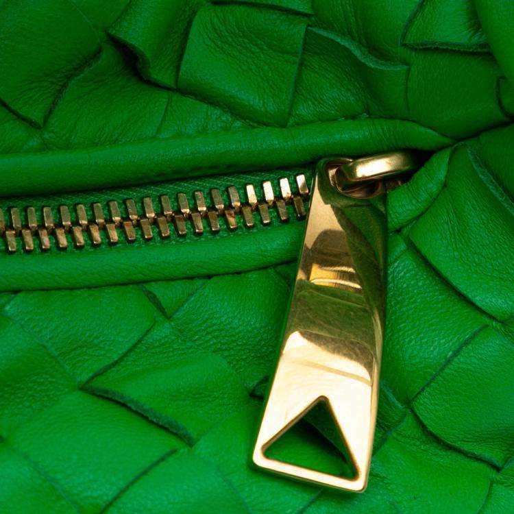 Pre Owned Bottega Veneta Green Teen Nappa Intrecciato Jodie