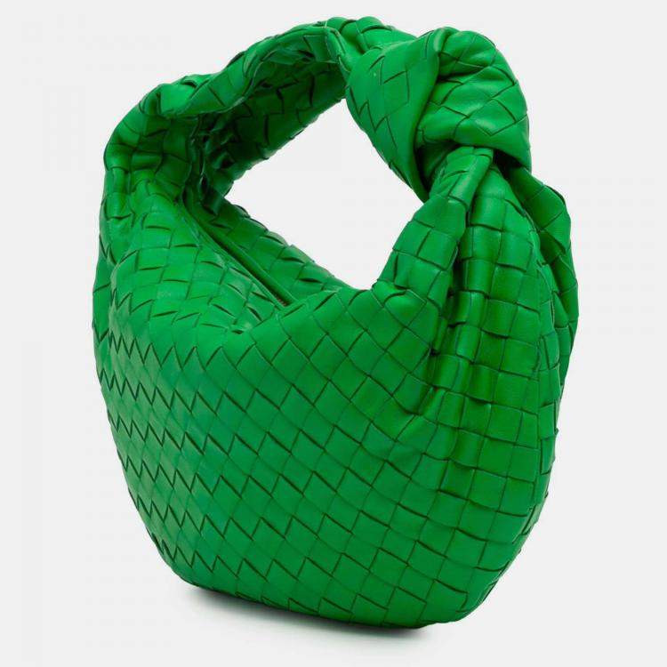 Pre Owned Bottega Veneta Green Teen Nappa Intrecciato Jodie