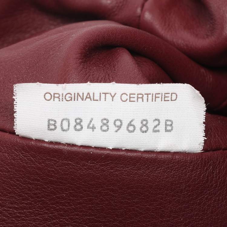 Pre Owned Bottega Veneta Burgundy Bordeaux Leather Mini The Pouch Bag