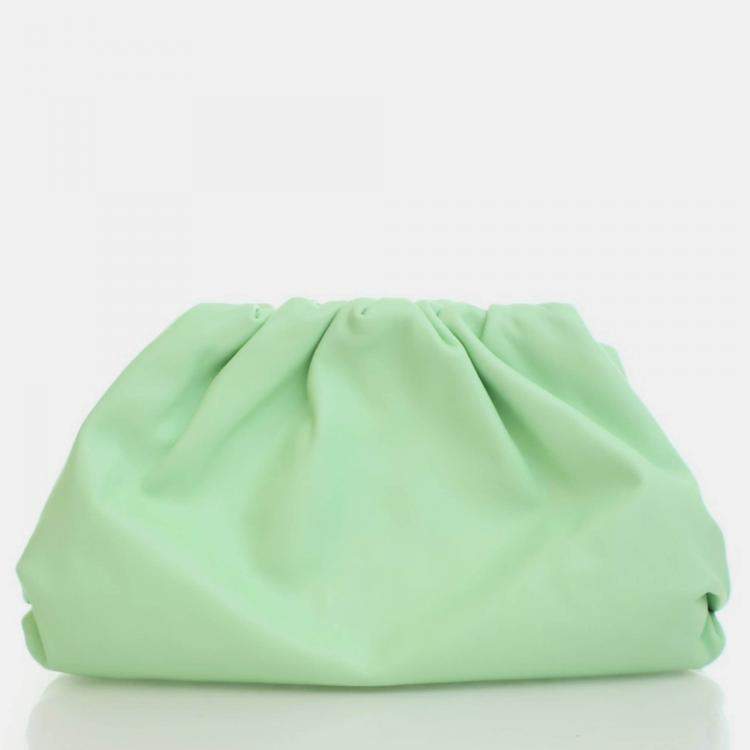 Pre Owned Bottega Veneta Green Calfskin The Pouch