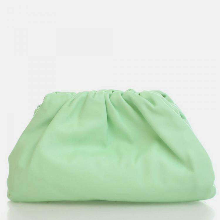 Pre Owned Bottega Veneta Green Calfskin The Pouch