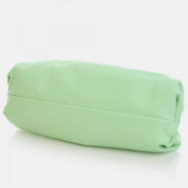 Pre Owned Bottega Veneta Green Calfskin The Pouch