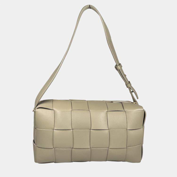 Pre Owned Bottega Veneta Medium Brick Cassette Bag Sage Green