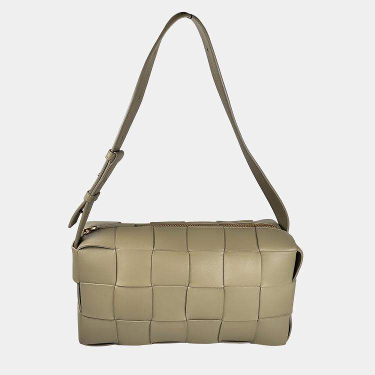 Pre Owned Bottega Veneta Medium Brick Cassette Bag Sage Green