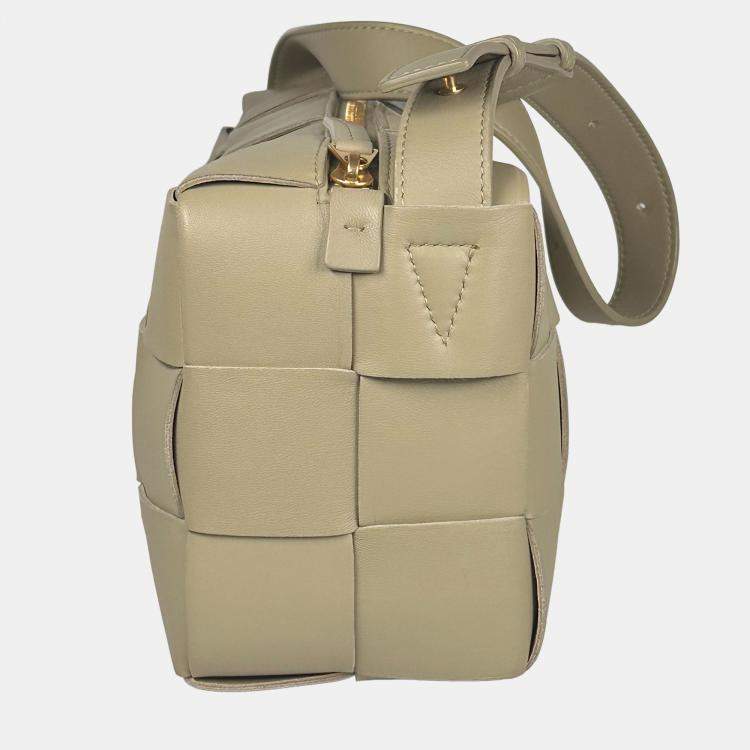 Pre Owned Bottega Veneta Medium Brick Cassette Bag Sage Green