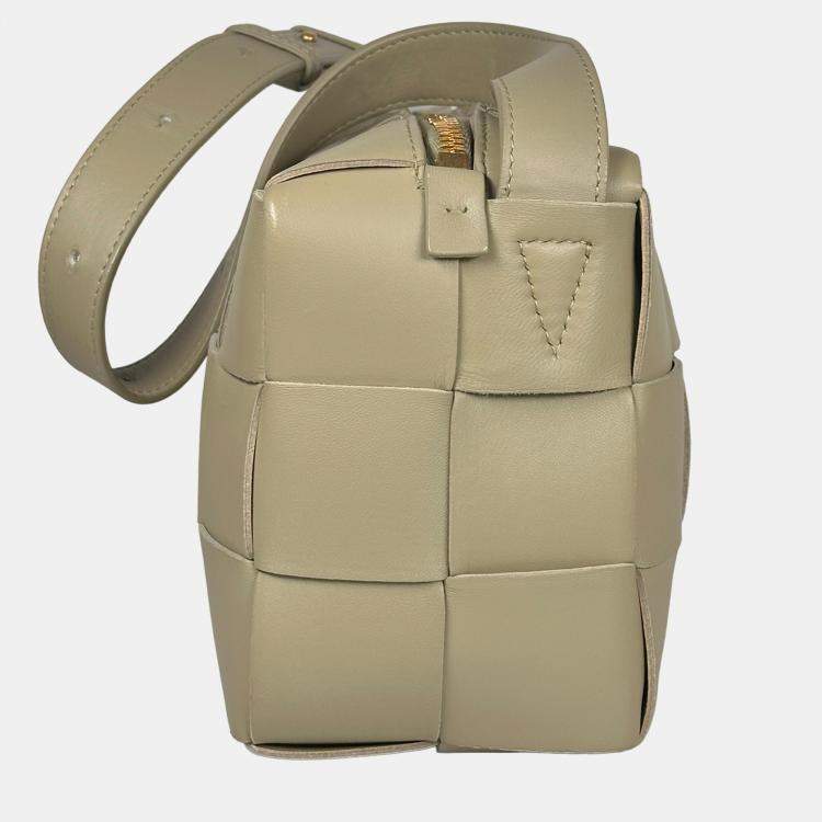 Pre Owned Bottega Veneta Medium Brick Cassette Bag Sage Green