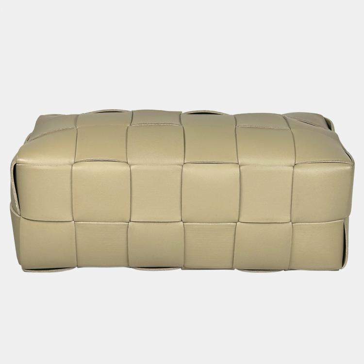 Pre Owned Bottega Veneta Medium Brick Cassette Bag Sage Green