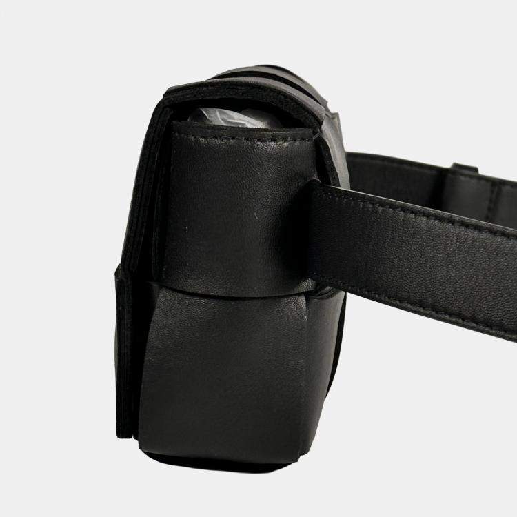 Pre Owned Bottega Veneta Black Cassette Belt Waist Bum Bag