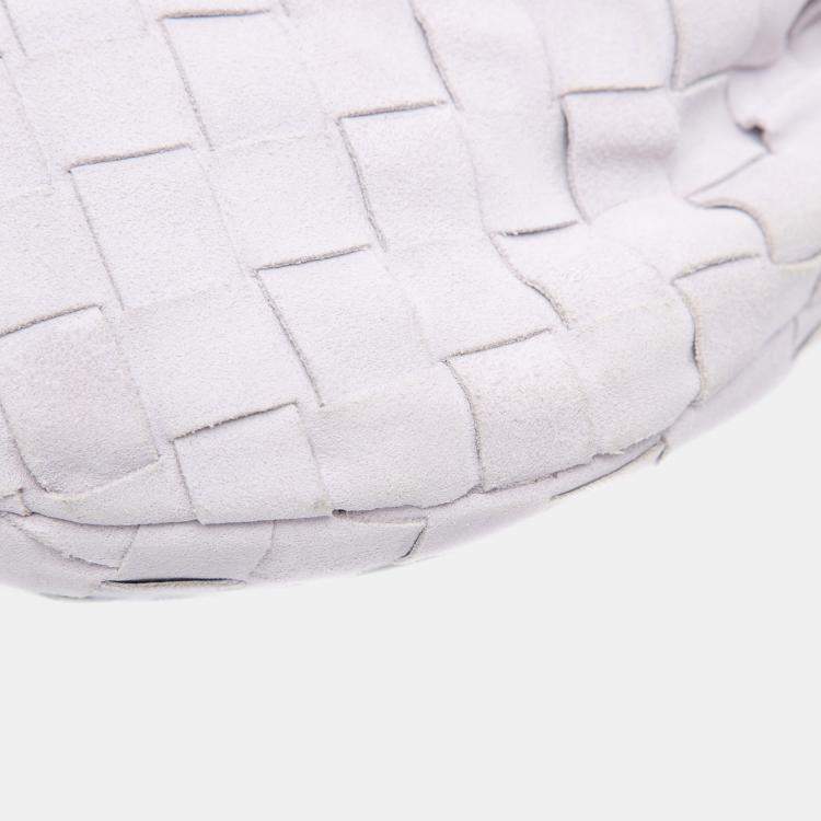 Pre Owned Bottega Veneta Purple Mini Suede Intrecciato Jodie
