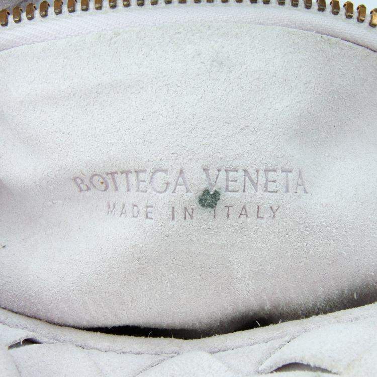 Pre Owned Bottega Veneta Purple Mini Suede Intrecciato Jodie