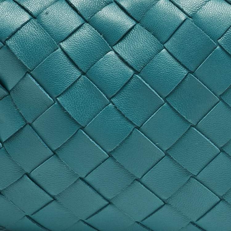 Pre Owned Bottega Veneta Teal Green Intrecciato Leather Mini Jodie Hobo