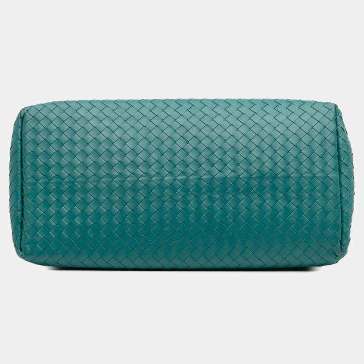 Pre Owned Bottega Veneta Blue Medium Nappa Intrecciato Roma Tote