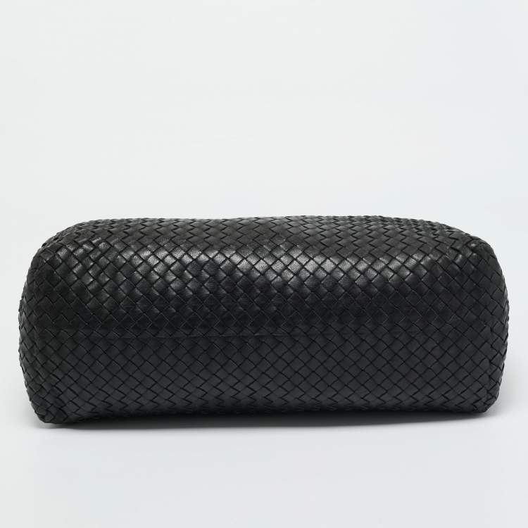 Pre Owned Bottega Veneta Black Intrecciato Leather Chain Tote