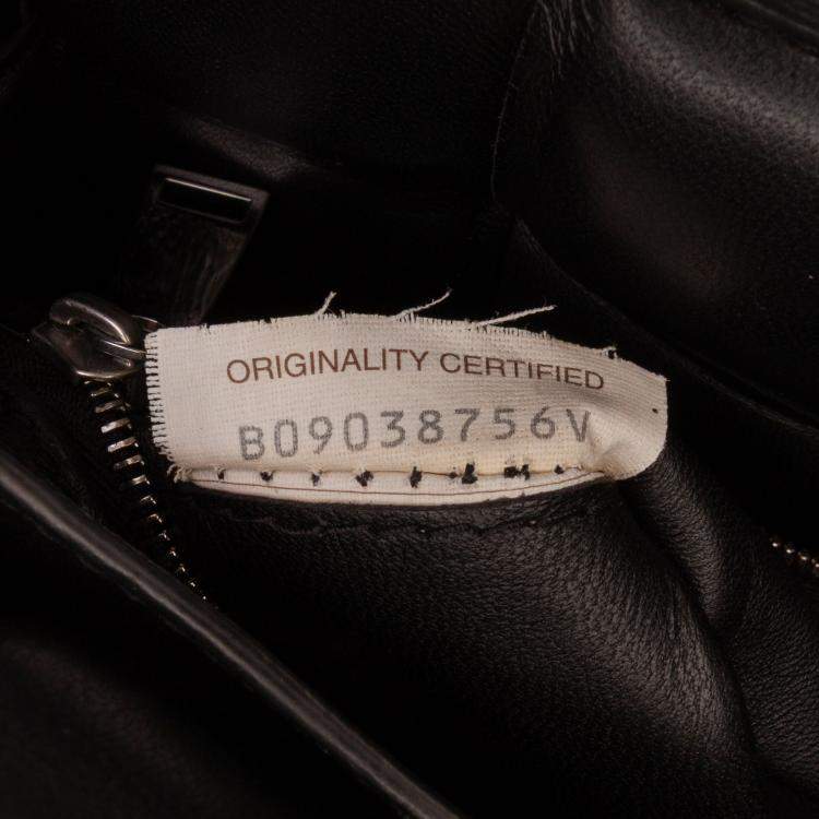 Pre Owned Bottega Veneta Black Nappa Intrecciato Padded Chain Cassette Satchel