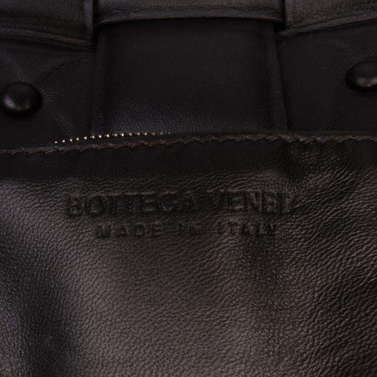 Pre Owned Bottega Veneta Black Nappa Intrecciato Padded Chain Cassette Satchel