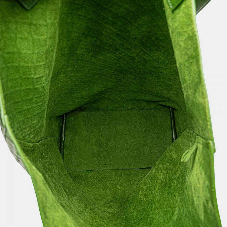 Pre Owned Bottega Veneta Green Nappa Intrecciato Tote