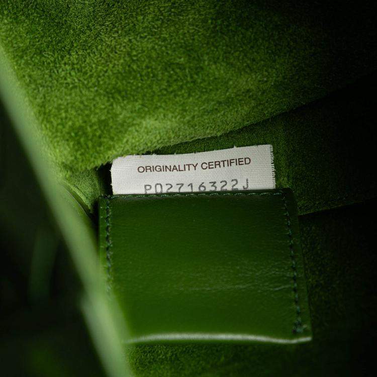 Pre Owned Bottega Veneta Green Nappa Intrecciato Tote