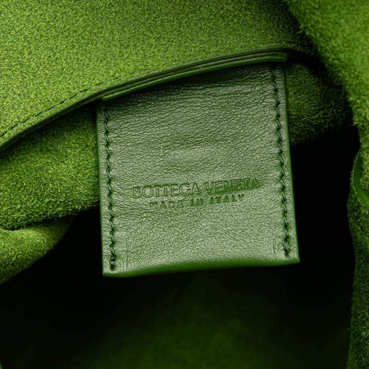 Pre Owned Bottega Veneta Green Nappa Intrecciato Tote