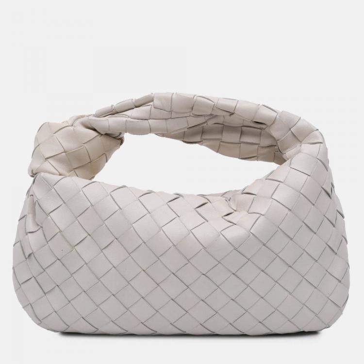 Pre Owned Bottega Veneta White Mini Nappa Intrecciato Jodie