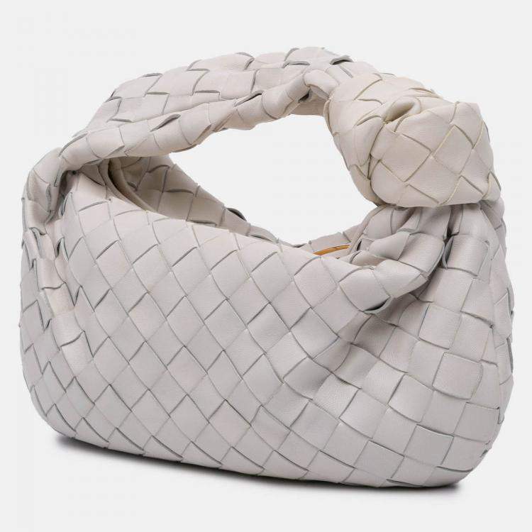 Pre Owned Bottega Veneta White Mini Nappa Intrecciato Jodie
