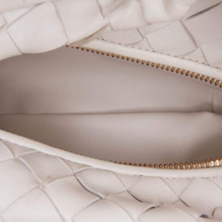 Pre Owned Bottega Veneta White Mini Nappa Intrecciato Jodie