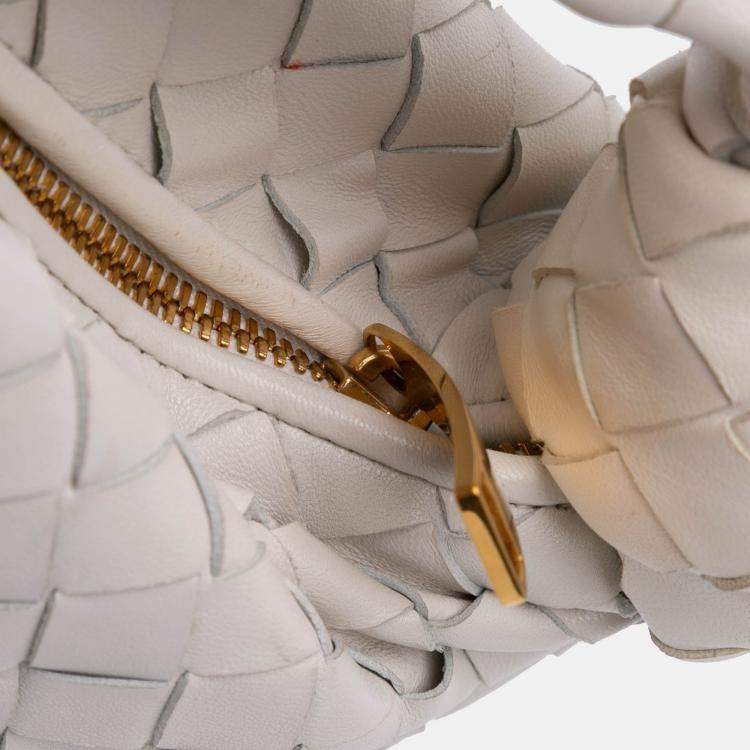 Pre Owned Bottega Veneta White Mini Nappa Intrecciato Jodie