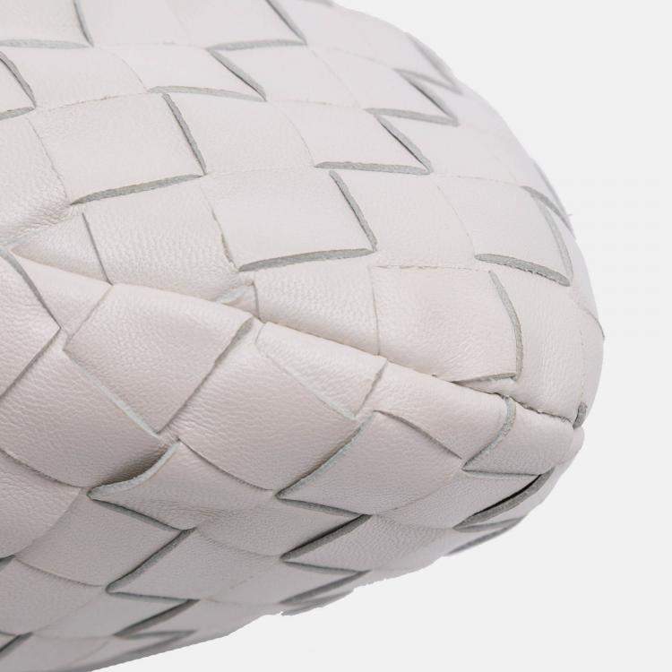 Pre Owned Bottega Veneta White Mini Nappa Intrecciato Jodie